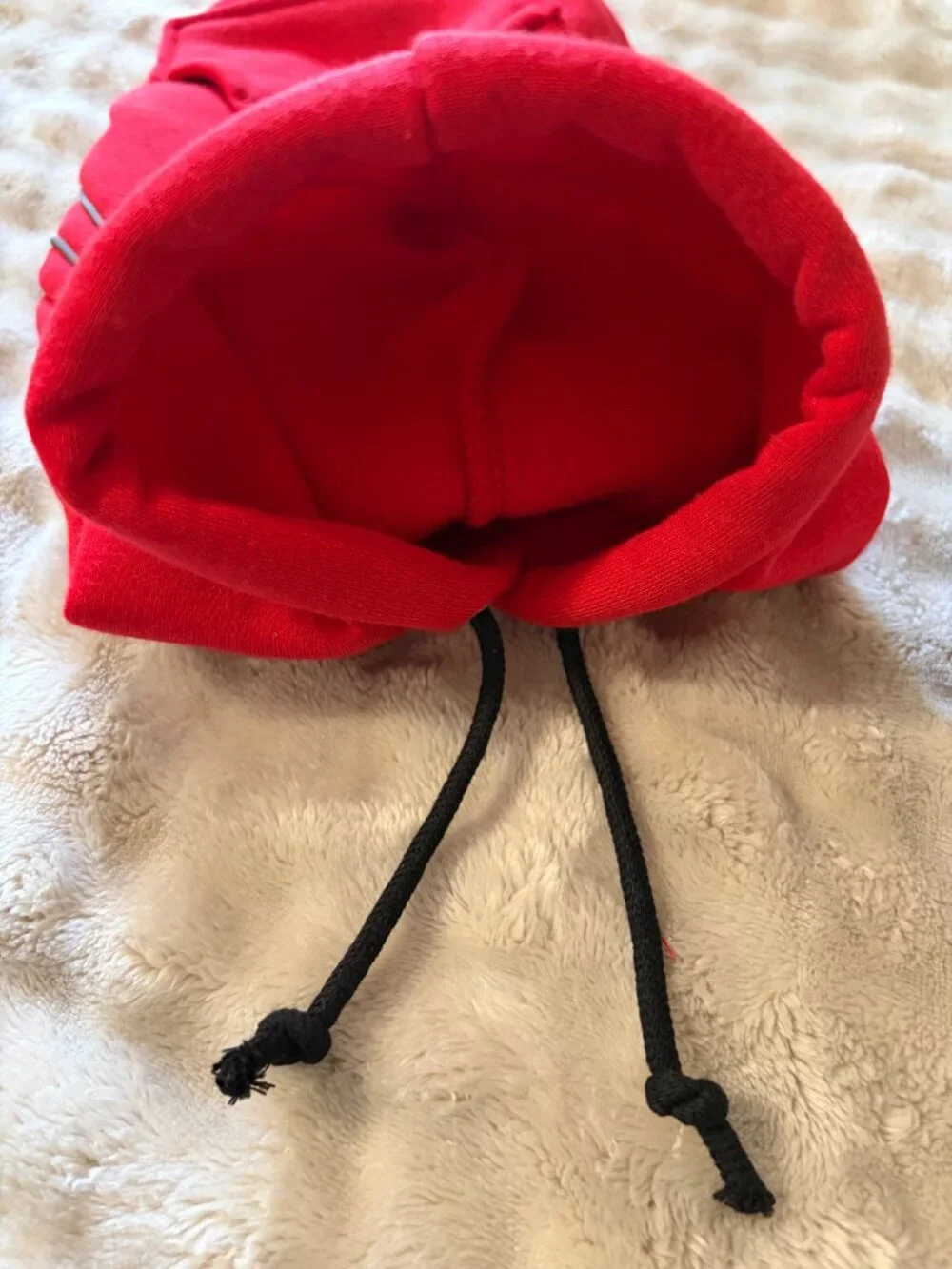 Red Dog Hoodie Fleece Lined Winter Coat Waterproof Reflective Pet Jacket Warmth
